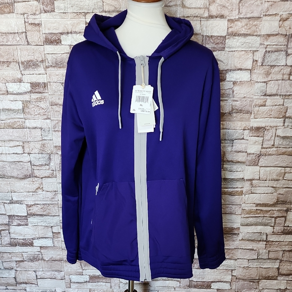 Adidas Purple Full-Zip Hoodie Jacket Brand New